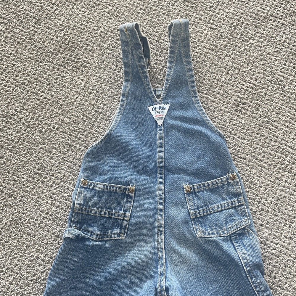 Vintage‎ Oshkosh Overalls. Rare Style. Vestbak. Jean, Denim. 3T. Knee Patches - Picture 6 of 10